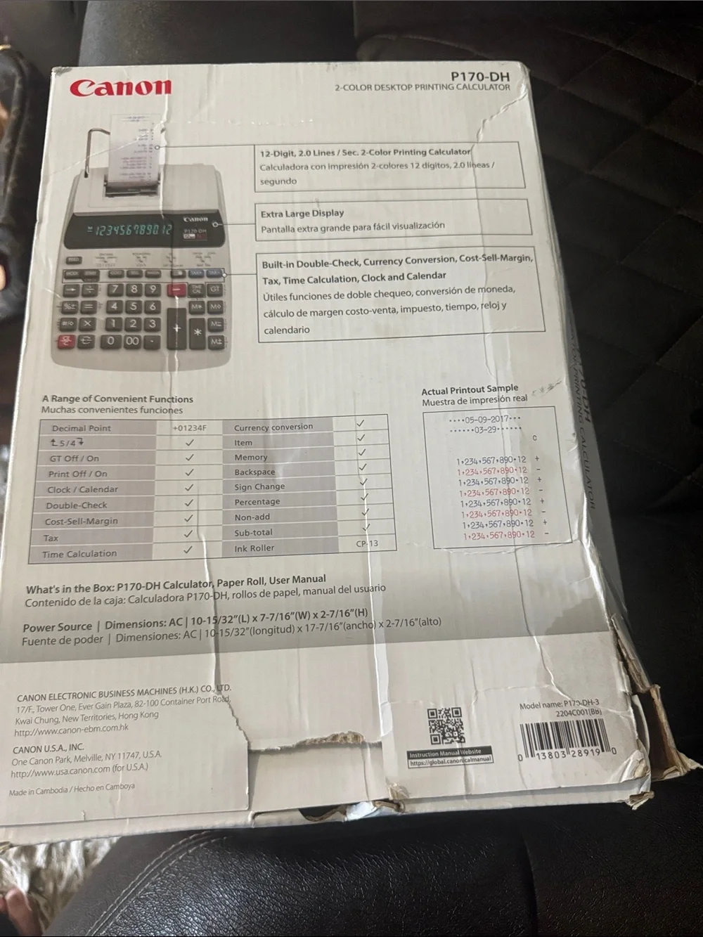 Canon Office Products 2204C001 Canon Desktop Printing Calculator New Damage Box